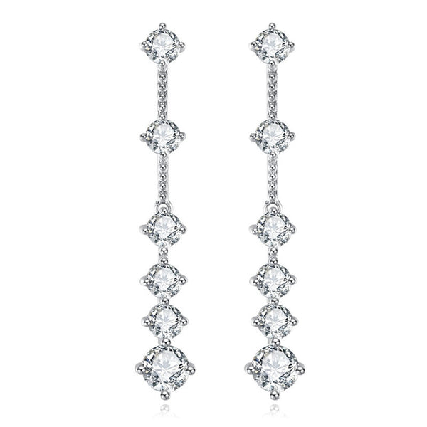 Wong Rain 925 Sterling Silver VVS1 3EX Sparkling Round Cut 3-6CT Real Moissanite Diamonds Tassel Drop Dangle Earrings Jewelry