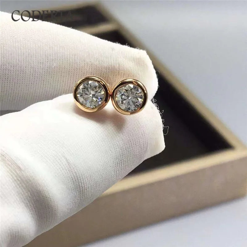 925 Sterling Silver 0.5ctw Moissanite Bubble Stud Earrings for Couple .