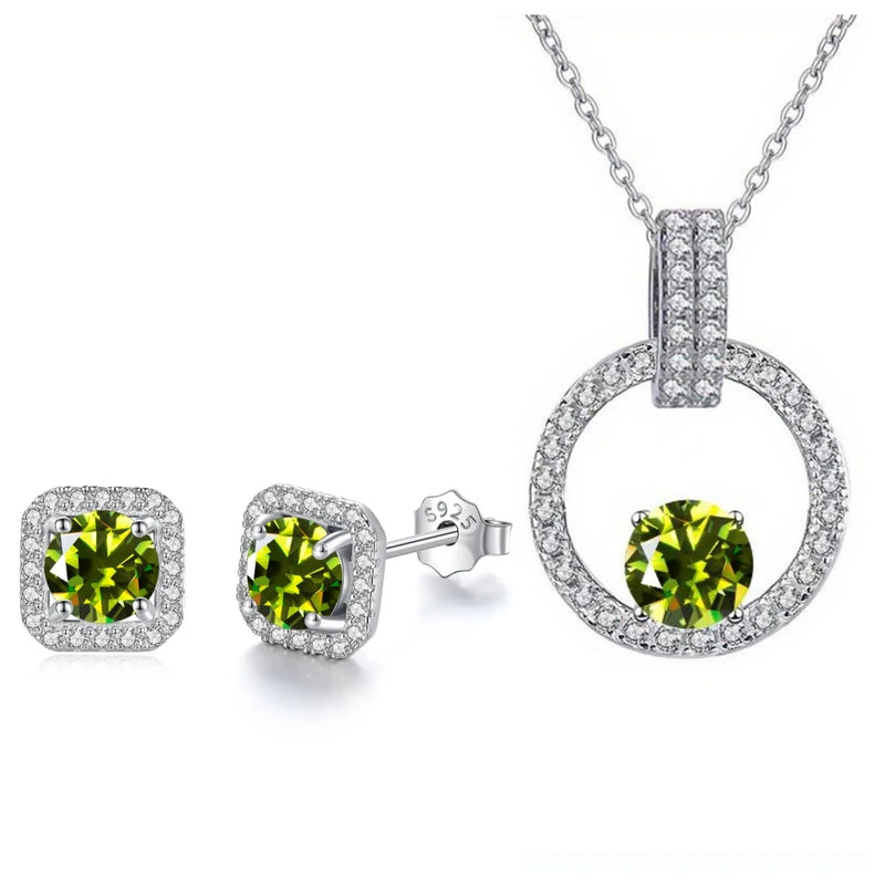 925 Sterling Silver Moissanite Bridal Jewelry Set for Women