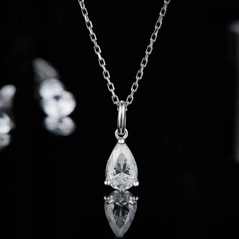 925 Silver Brilliant Moissanite Pendant Necklace for Women