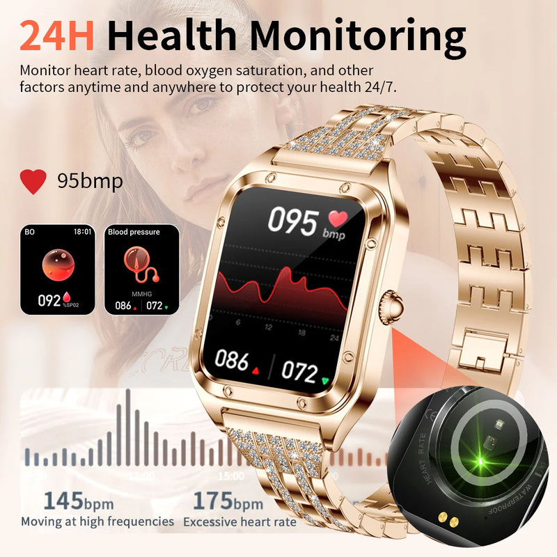 LIGE Smart Watch Woman Sport Fitnes AI Voice Control Full Touch Bracelet Bluetooth Call Waterproof For Fashion Ladies Smartwatch