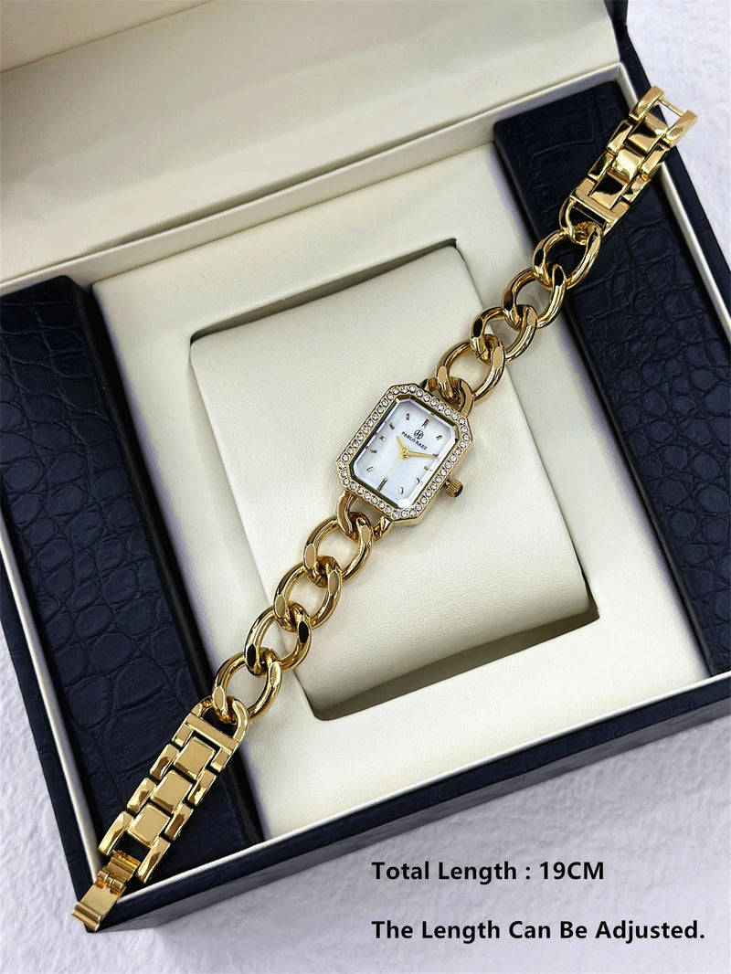 Elegant Yellow Gold Diamond Wristwatch for Women – High Quality Luxury Timepiece for Casual Dress.