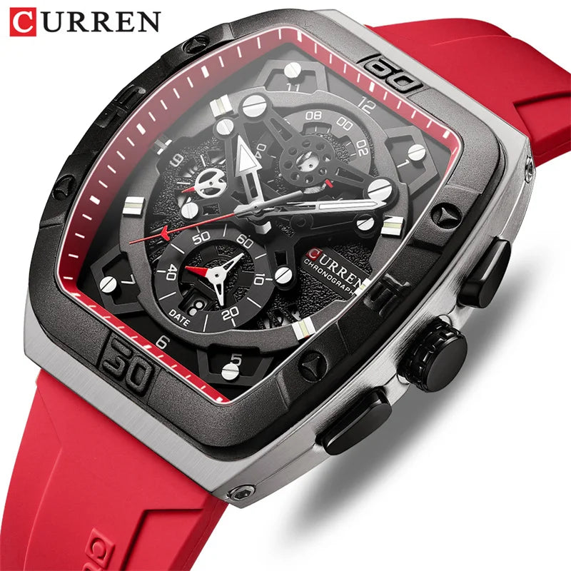 Stainless Steel Fashion Waterproof Multi-function Chronograph Calendar Luminous Quartz Watches for Men