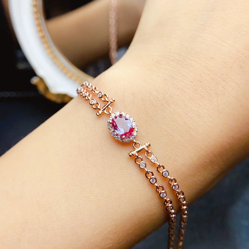 Sterling Silver Alexandrite Bracelet for Women