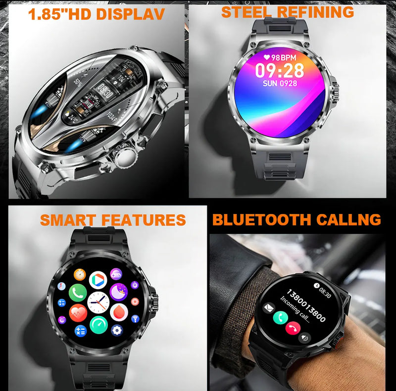 Smart Watch for Men with GPS Tracking, 1.85-Inch Display, Long Battery Life, & Health Monitoring Features