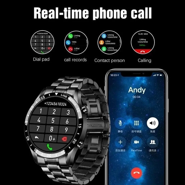 Smart Watch for Men with Full Touch Screen & Bluetooth Calling