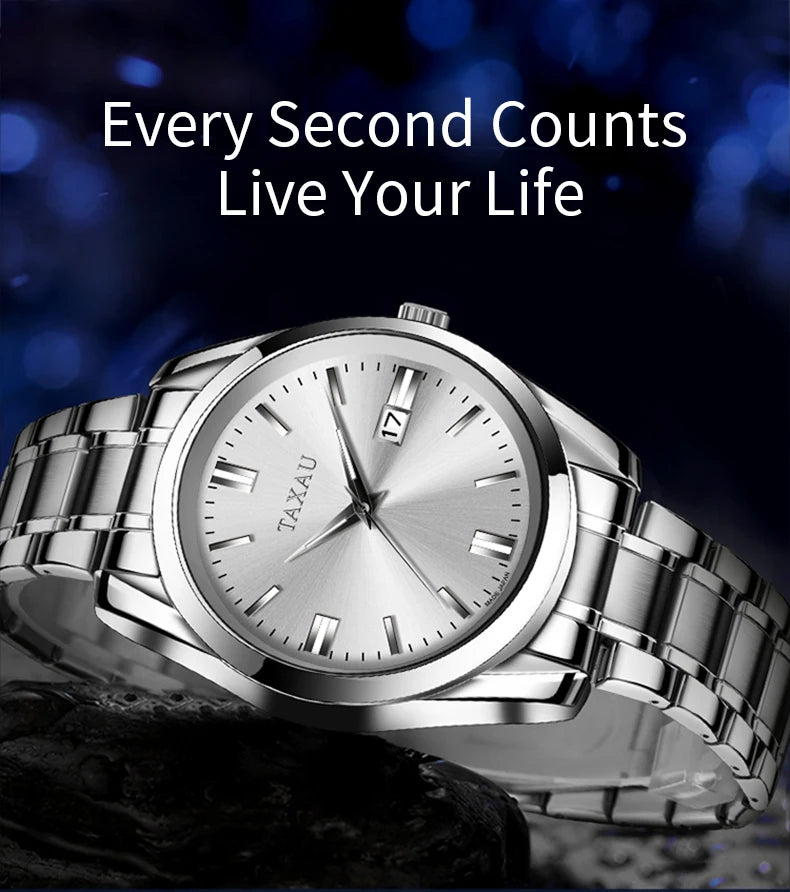 Stainless Steel Casual Quartz Watch for Men