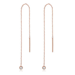 18k Rose Gold Solid Moissanite Drop Earrings for Women