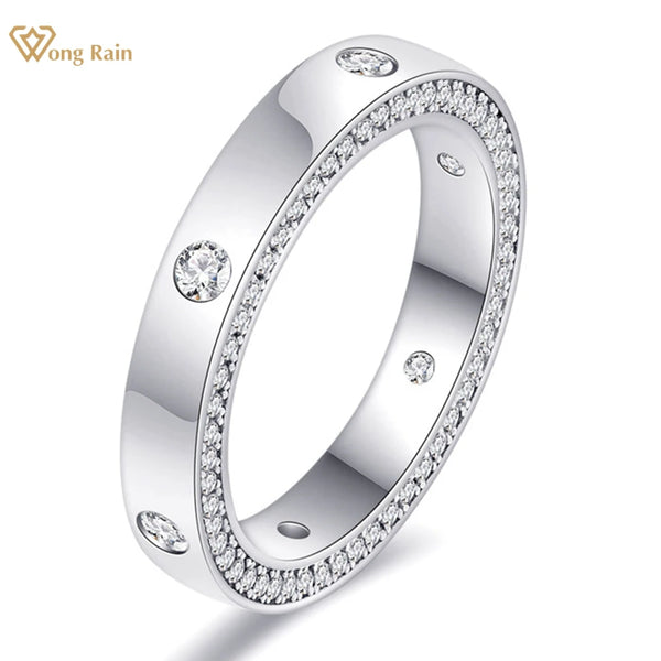Wong Rain 18K Gold Plated 925 Sterling Silver Lab Sapphire Gemstone Hip Hop Ring for Women Wedding Party Jewelry Band Wholesale