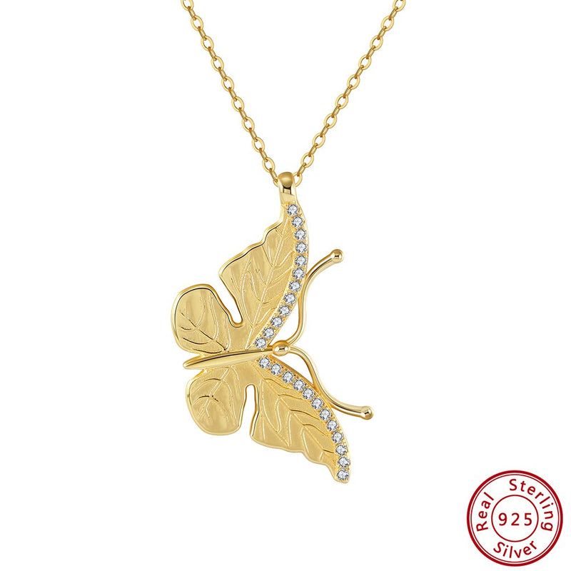 925 Sterling Silver Butterfly Pendant Necklace for Women