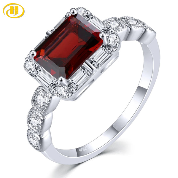 Sterling Silver Red Garnet Ring 1.80 ct. for Women