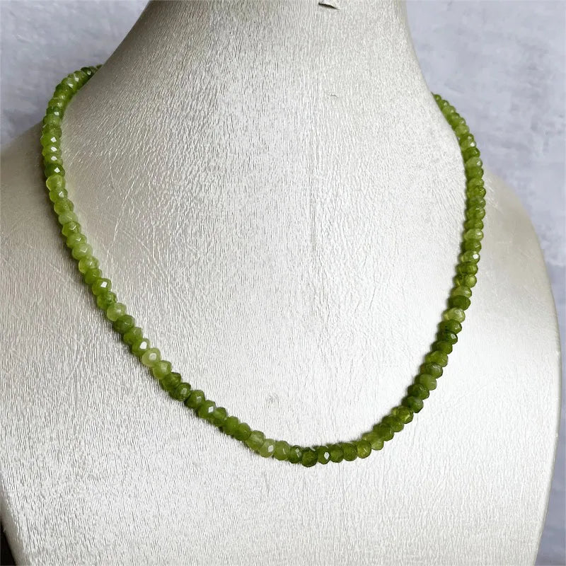 Sterling Silver Peridot Necklace Dance Health Care Protection Healing Gemstone for Women