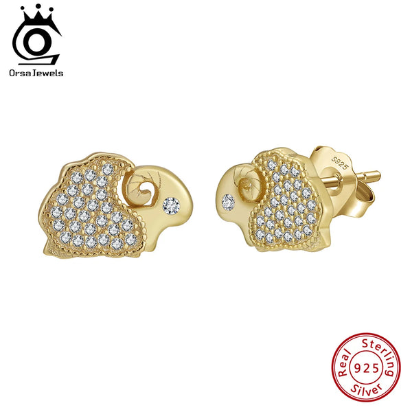 925 Sterling Silver Cubic Zirconia Goat Earrings for Women