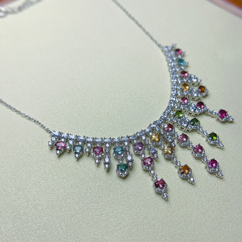 Sterling Silver Tourmaline Necklace for Women