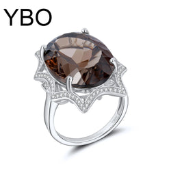 Sterling Silver Smoky Quartz Ring for Women