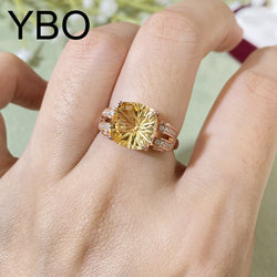 Sterling Silver Citrine Gemstone Ring for Women