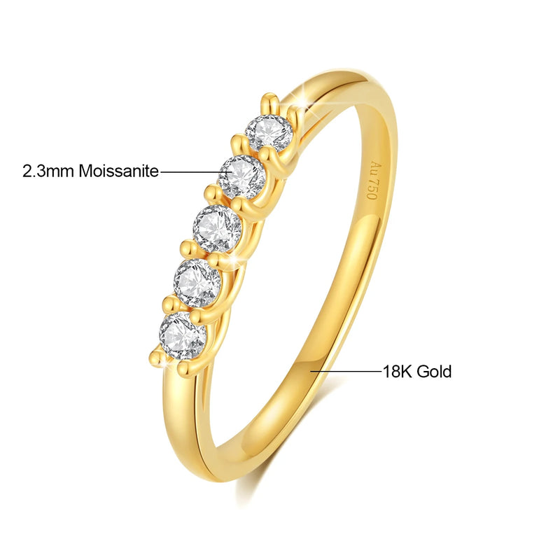 18K Gold Moissanite Eternity Ring for Woman