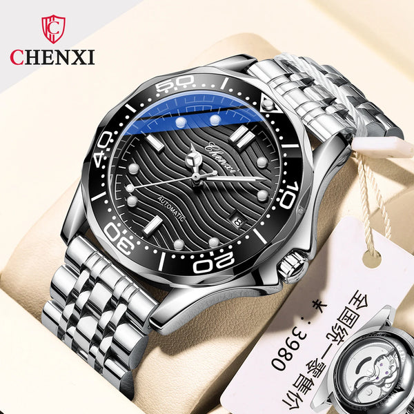 Stainless Steel Luminous Automatic Calendar Watch for Men