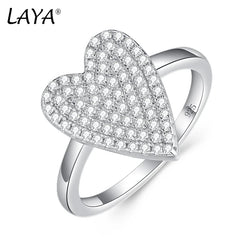 925 Sterling Silver Heart Shaped Zircon Ring for Women