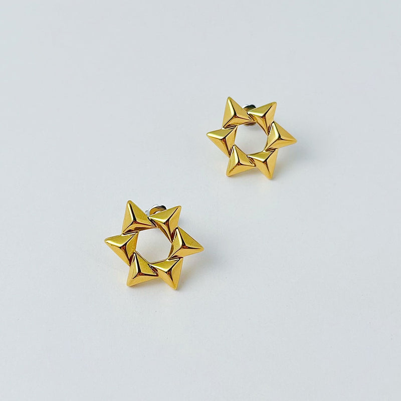ENFASHION Pendientes Snowflake Stud Earring For Women Gold Color Aretes Windmill Design Jewelry Christmas Droppshiping E221473