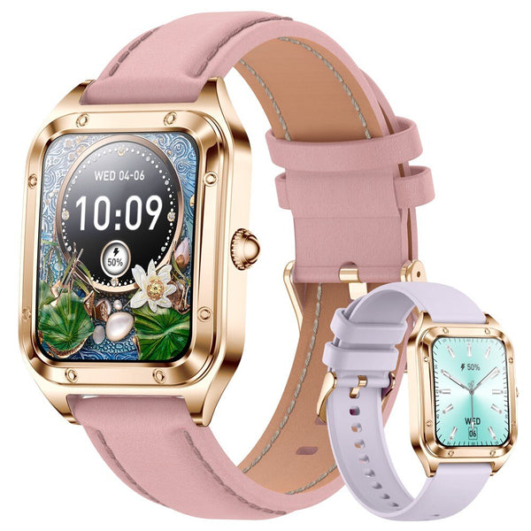 Stainless Steel 1.57 inch Fashion Smart Watch with Health Monitoring and Music for Women