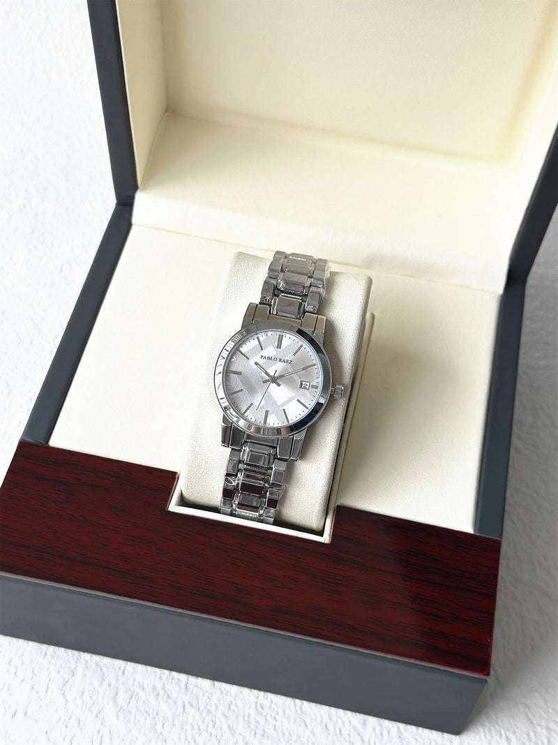 Luxury Waterproof Elegant Silver Steel Wristwatch for Women