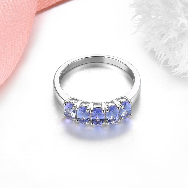 Solid Silver Tanzanite 1.20ct Ring for Women