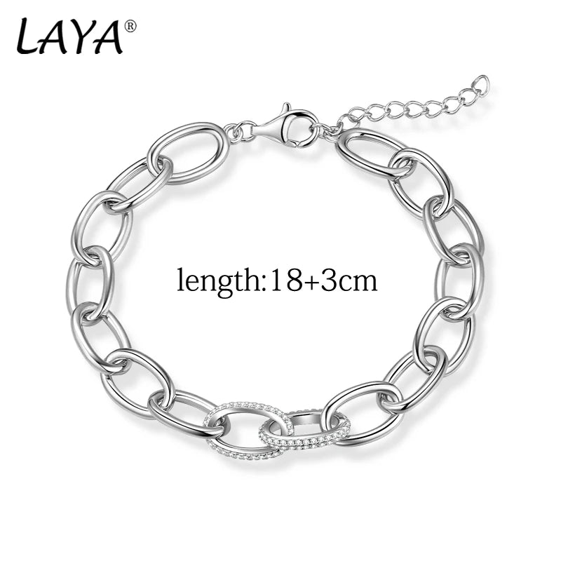 925 Sterling Silver Cuban Chain Link Bracelet, Unique Design, for Men and Women