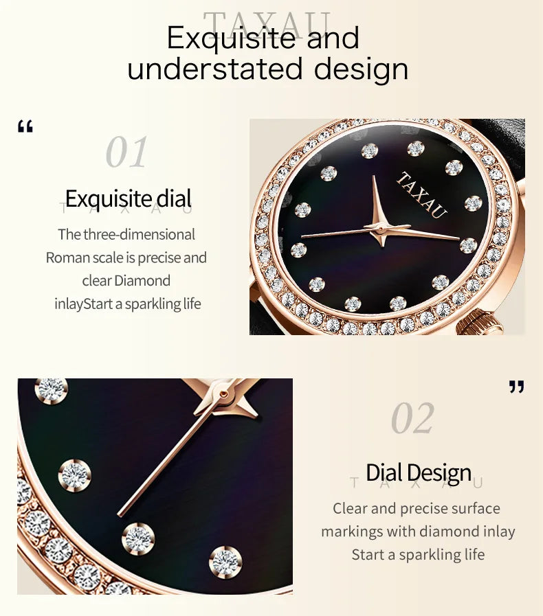 Stainless Steel Multifunctional Waterproof Quartz Watch for Women