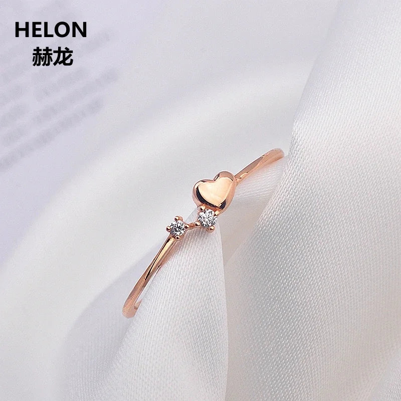 14k Rose Gold Full Cut Natural Diamond Engagement Ring for Women