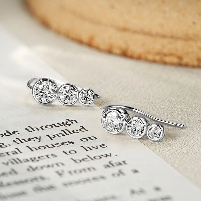 925 Sterling Silver VVS1 3EX Moissanite Diamond Stud Earrings for Her