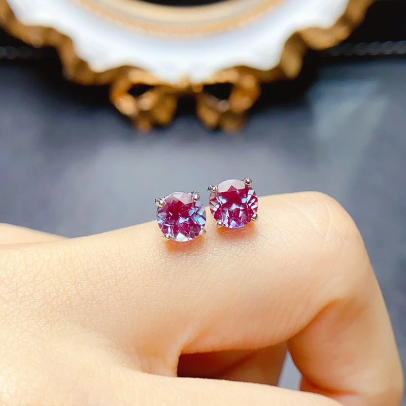 Sterling Silver Alexandrite Earrings for Women