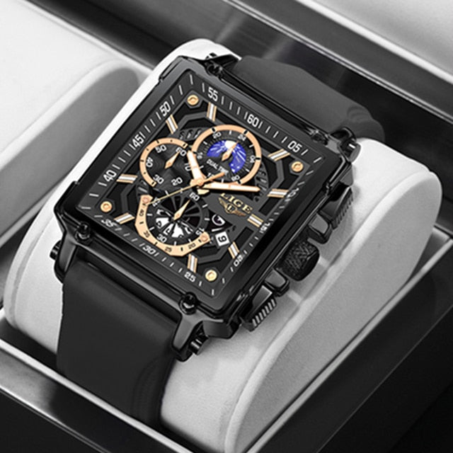 Quartz Luminous Soft Strap Date Watch for Men