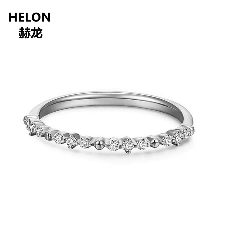 10k White Gold Natural Diamond Engagement Wedding Ring for Women