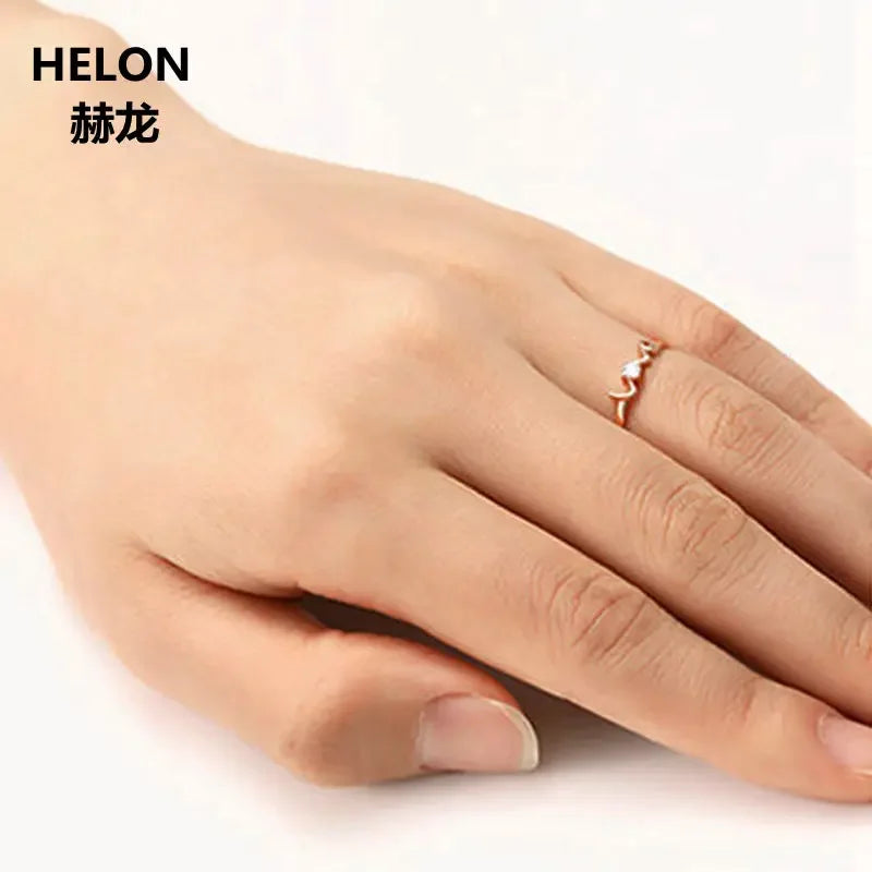 14k Rose Gold Natural Diamond Ring for Women