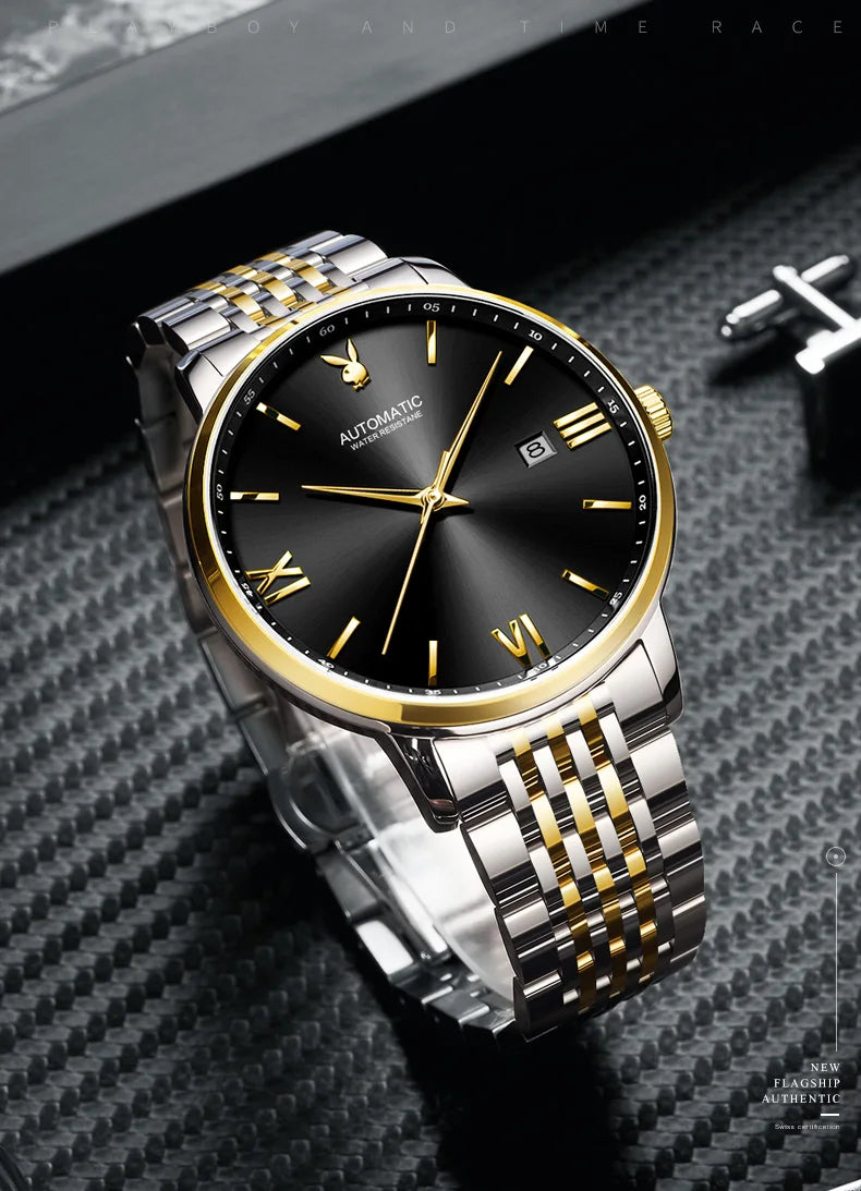 Stainless Steel Automatic Mechanical Watch for Men