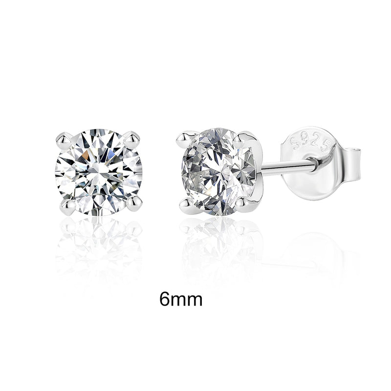 925 Sterling Silver Moissanite 0.5-1.2 ctw Stud Earrings for Women