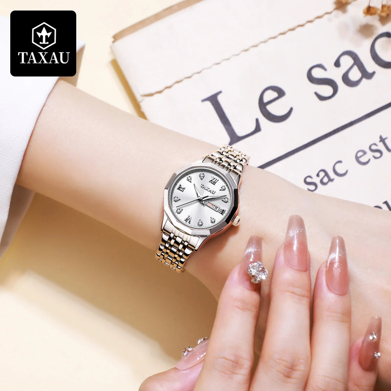 Stainless Steel Luxury Quartz Watch for Women