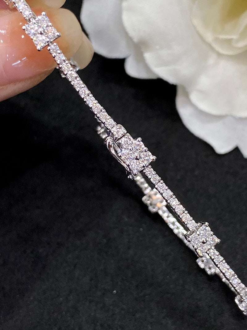 18K White Gold Diamond Bracelet for Women