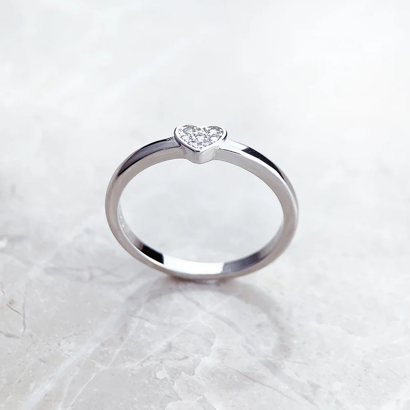 925 Sterling Silver Love Heart Ring for Women