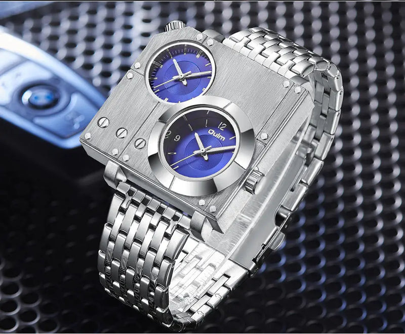 Stylish Square Men's Wristwatch with Luminous Quartz Clock and Stainless Steel Band