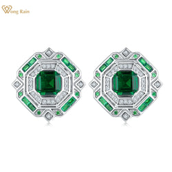 Sterling Silver 2.40 CTTW Emerald Sapphire Ruby Diamond Gemstone Earrings for Women