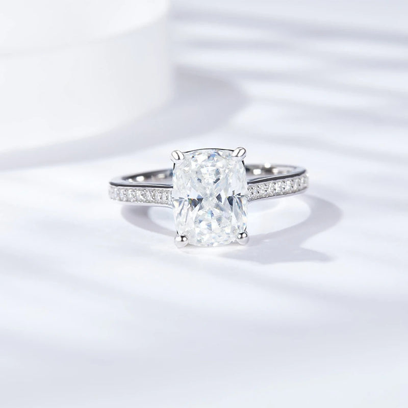 925 Sterling Silver Moissanite Wedding Engagement Ring for Women