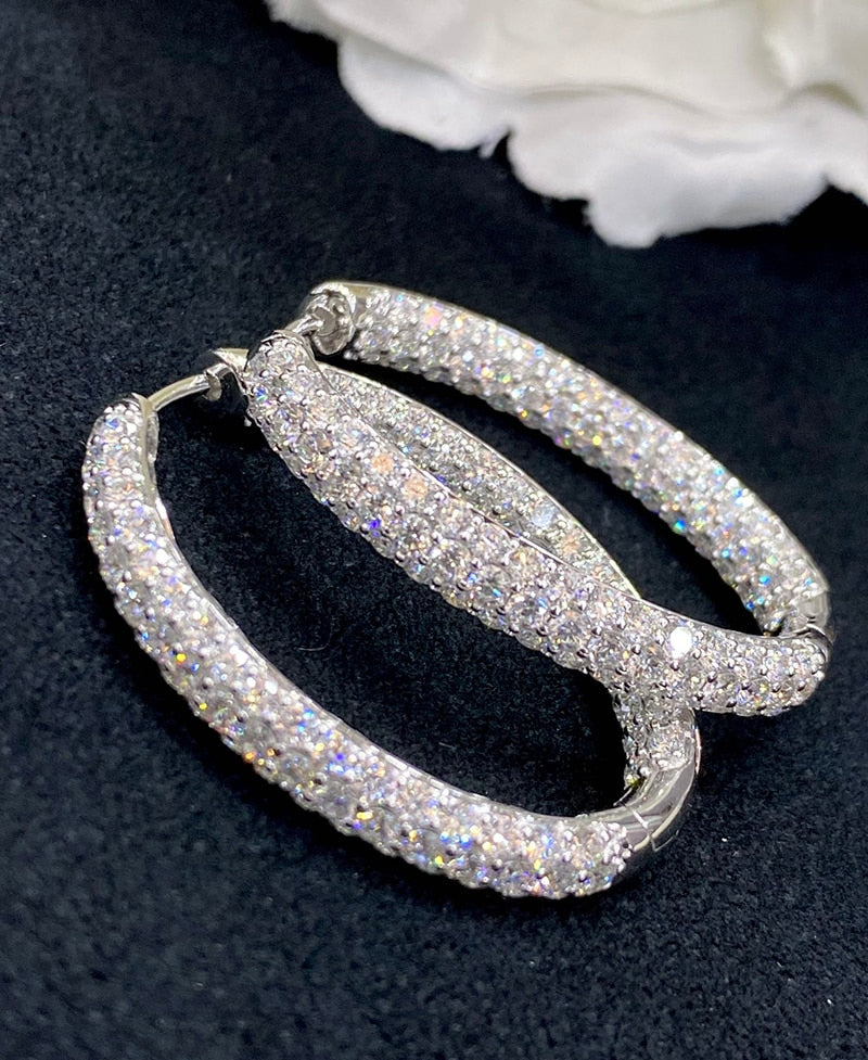 18K White Gold Diamond Earrings for Women