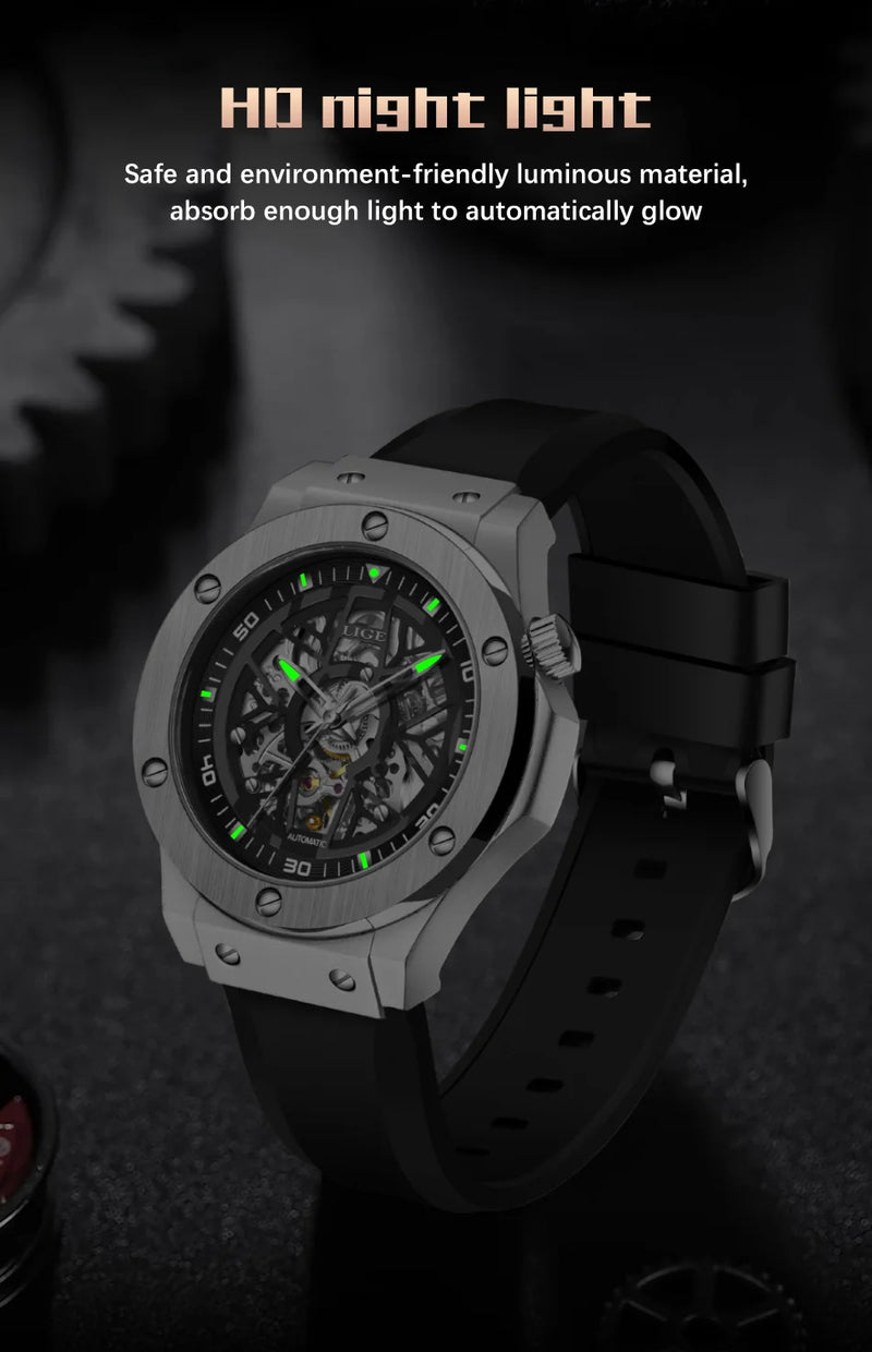 Luxury Mechanical Men's Wristwatch - Casual Sports Waterproof Automatic Watch for Men