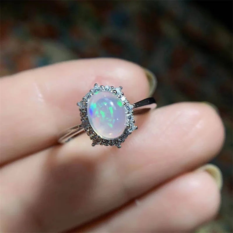 Sterling Silver Opal Ring for Women