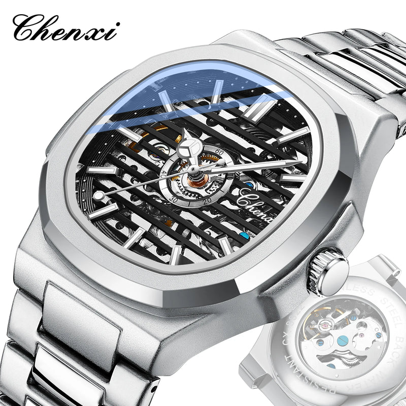 Stainless Steel Automatic Luminous Mechanical Wristwatch for Men