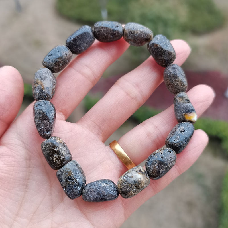 Sterling Silver Natural Amber Bracelet for Unisex