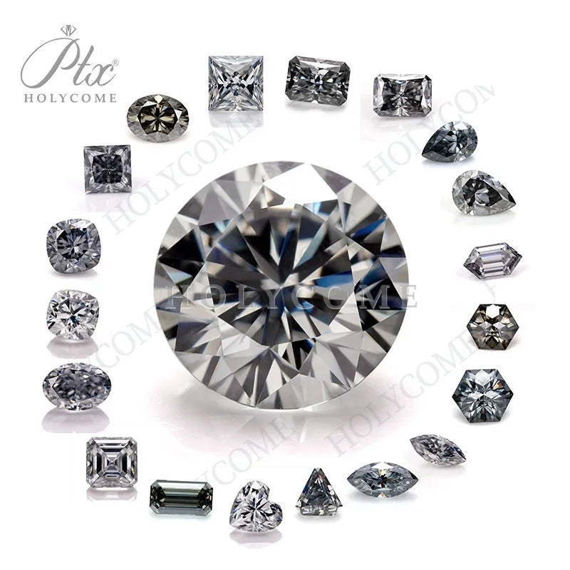 Green Moissanite Loose Gemstones Brilliant & Radiant Cuts