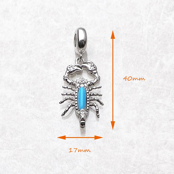 Sterling Silver Scorpion Charm Pendant for Women